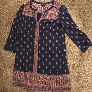 Navy and orange lucky dress